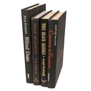 4 Books Decor Black Gothic Hardcover Home Staging Stacks Display Shelf Emo Lot
